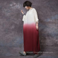 Original Design Vintage Plus Size dip dye Pure Linen Women Dress